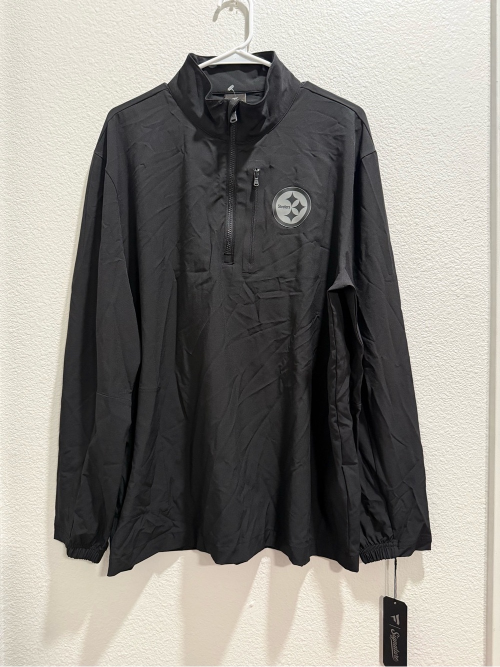 Signature NFL Men's Pittburgh Steelers Fanatics Black Micro Tonal Quarter Zip